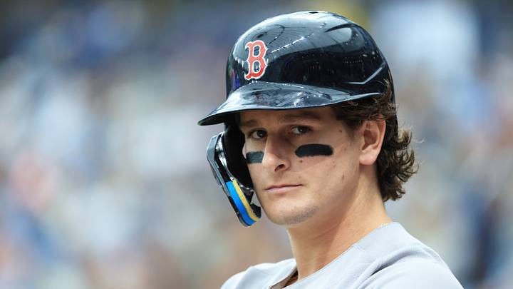 Boston Red Sox left fielder Roman Anthony (19).