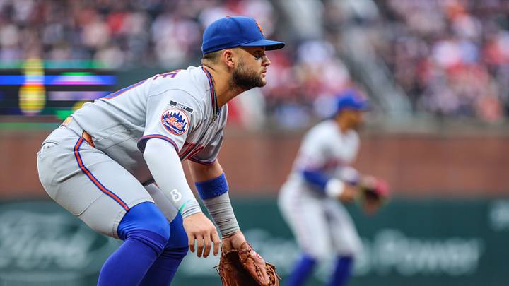 Jul 3, 2026; Cumberland, Georgia, USA; New York Mets shortstop Bo Bichette (19) waits to field the ball against the Atlanta Braves during the second inning at Truist Park. Mandatory Credit: Jordan Godfree-Imagn Images Jul 3, 2026; Cumberland, Georgia, USA; New York Mets shortstop Bo Bichette (19) waits to field the ball against the Atlanta Braves during the second inning at Truist Park. Mandatory Credit: Jordan Godfree-Imagn Images