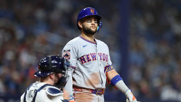 Sep 2, 2026; St. Petersburg, Florida, USA; New York Mets third base Bo Bichette (19) bats during the fourth inning against the Tampa Bay Rays at Tropicana Field. at Tropicana Field. Mandatory Credit: Nathan Ray Seebeck-Imagn Images Sep 2, 2026; St. Petersburg, Florida, USA; New York Mets third base Bo Bichette (19) bats during the fourth inning against the Tampa Bay Rays at Tropicana Field. at Tropicana Field. Mandatory Credit: Nathan Ray Seebeck-Imagn Images