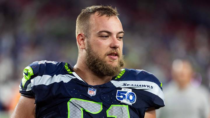 Seattle Seahawks center Jalen Sundell (61) looks on