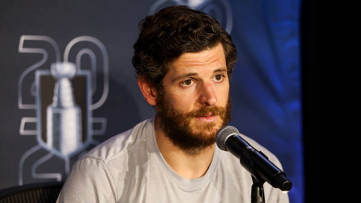Jun 3, 2026; Raleigh, North Carolina, USA; Vegas Golden Knights center Nic Dowd (26) during a press conference for the 2026 Stanley Cup Final at Lenovo Center. Mandatory Credit: Nathan Ray Seebeck-Imagn Images Jun 3, 2026; Raleigh, North Carolina, USA; Vegas Golden Knights center Nic Dowd (26) during a press conference for the 2026 Stanley Cup Final at Lenovo Center. Mandatory Credit: Nathan Ray Seebeck-Imagn Images