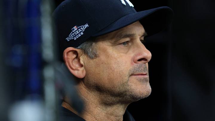 Oct 5, 2026; St. Petersburg, Florida, USA; New York Yankees manager Aaron Boone looks on during the fourth inning against the Tampa Bay Rays in game two of the ALDS for the 2026 MLB Playoffs at Tropicana Field. Mandatory Credit: Kim Klement Neitzel-Imagn Images Oct 5, 2026; St. Petersburg, Florida, USA; New York Yankees manager Aaron Boone looks on during the fourth inning against the Tampa Bay Rays in game two of the ALDS for the 2026 MLB Playoffs at Tropicana Field. Mandatory Credit: Kim Klement Neitzel-Imagn Images