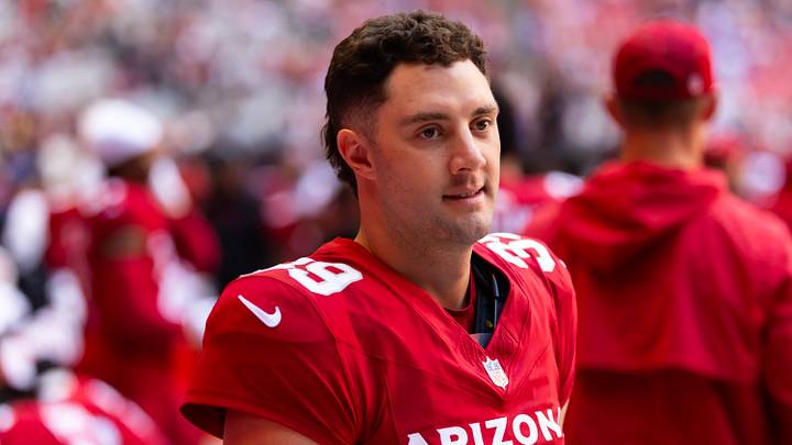 Dec 7, 2025; Glendale, Arizona, USA; Arizona Cardinals punter Matt Haack (39) against the Los Angeles Rams at State Farm Stadium. Mandatory Credit: Mark J. Rebilas-Imagn Images