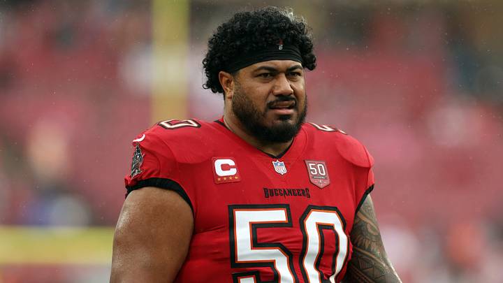 Jan 3, 2026; Tampa, Florida, USA; Tampa Bay Buccaneers defensive tackle Vita Vea (50) warms up before the game against the Carolina Panthers at Raymond James Stadium. Mandatory Credit: Nathan Ray Seebeck-Imagn Images Jan 3, 2026; Tampa, Florida, USA; Tampa Bay Buccaneers defensive tackle Vita Vea (50) warms up before the game against the Carolina Panthers at Raymond James Stadium. Mandatory Credit: Nathan Ray Seebeck-Imagn Images