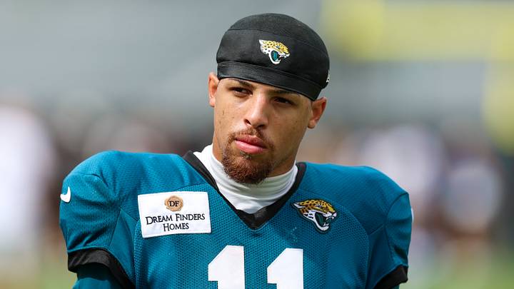 Aug 3, 2026; Jacksonville, FL, USA; Jacksonville Jaguars wide receiver Parker Washington (11) participates in training camp at Miller Electric Center. Mandatory Credit: Nathan Ray Seebeck-Imagn Images