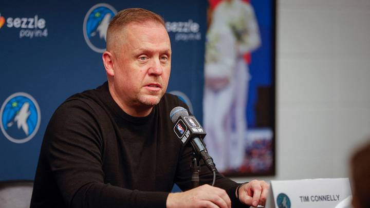 Sep 29, 2025; Minneapolis, MN, USA; Minnesota Timberwolves president of basketball operations Tim Connelly speaks to the media during media day at Target Center. Mandatory Credit: Bruce Kluckhohn-Imagn Images Sep 29, 2025; Minneapolis, MN, USA; Minnesota Timberwolves president of basketball operations Tim Connelly speaks to the media during media day at Target Center. Mandatory Credit: Bruce Kluckhohn-Imagn Images