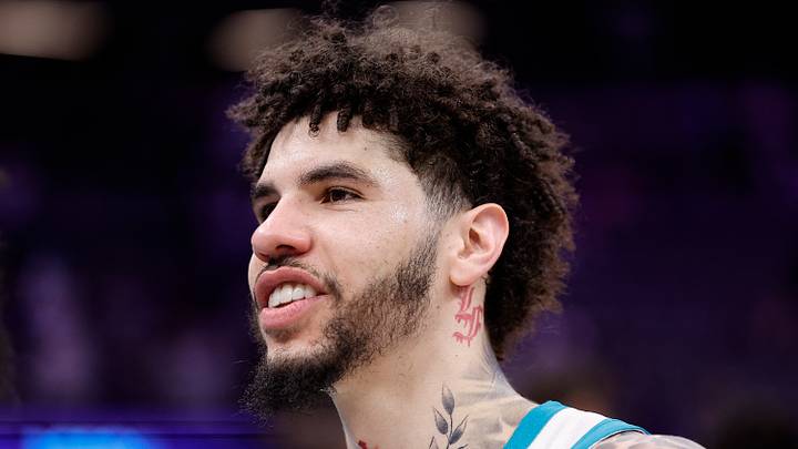 Mar 11, 2026; Sacramento, California, USA; Charlotte Hornets guard LaMelo Ball (1) after the game against the Sacramento Kings at Golden 1 Center. Mandatory Credit: Kelley L Cox-Imagn Images