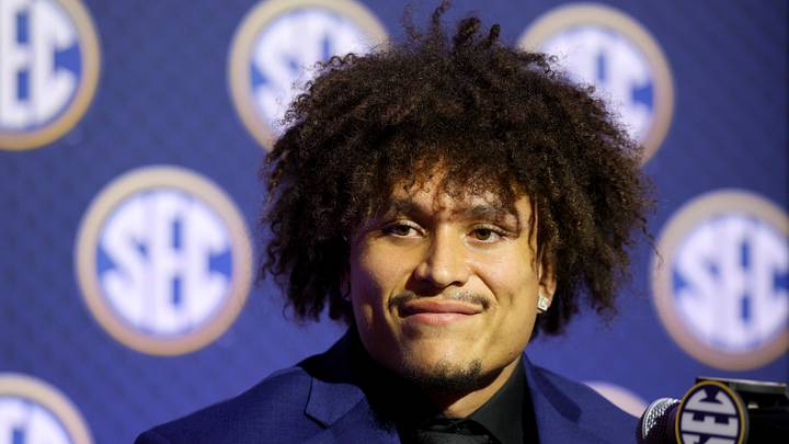 Jul 22, 2026; Tampa, FL, USA; Texas A&M Aggies safety Marcus Ratcliffe (3) speaks to the press during SEC Football Kickoff Media Day at the Tampa Marriott. Mandatory Credit: Nathan Ray Seebeck-Imagn Images Jul 22, 2026; Tampa, FL, USA; Texas A&M Aggies safety Marcus Ratcliffe (3) speaks to the press during SEC Football Kickoff Media Day at the Tampa Marriott. Mandatory Credit: Nathan Ray Seebeck-Imagn Images