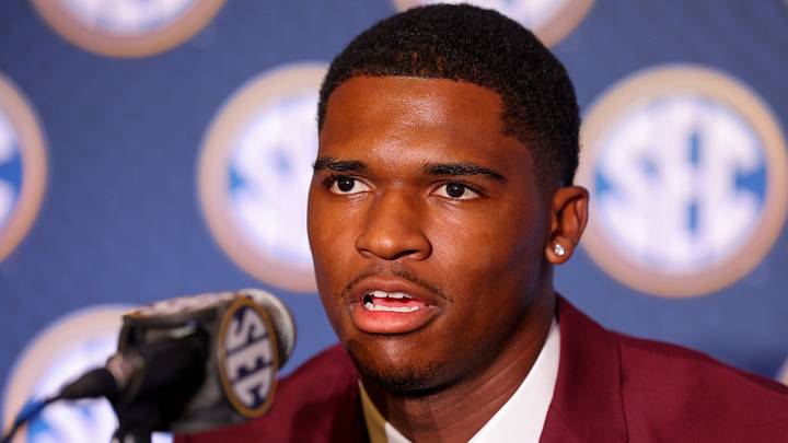 Texas A&M Aggies quarterback Marcel Reed (10) speaks to the press during SEC Football Kickoff Media Day at the Tampa Marriott. Texas A&M Aggies quarterback Marcel Reed (10) speaks to the press during SEC Football Kickoff Media Day at the Tampa Marriott.