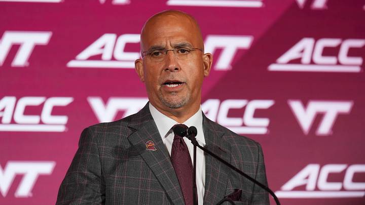 Jul 16, 2026; Charlotte, NC, USA; Virginia Tech head coach James Franklin speaks to the media during Media Day at Hilton Charlotte Uptown. Mandatory Credit: Jim Dedmon-Imagn Images Jul 16, 2026; Charlotte, NC, USA; Virginia Tech head coach James Franklin speaks to the media during Media Day at Hilton Charlotte Uptown. Mandatory Credit: Jim Dedmon-Imagn Images