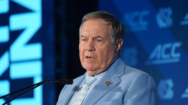Jul 17, 2026; Charlotte, NC, USA; North Carolina head coach Bill Belichick talks with the media during interviews at Hilton Charlotte Uptown. Mandatory Credit: Jim Dedmon-Imagn Images Jul 17, 2026; Charlotte, NC, USA; North Carolina head coach Bill Belichick talks with the media during interviews at Hilton Charlotte Uptown. Mandatory Credit: Jim Dedmon-Imagn Images
