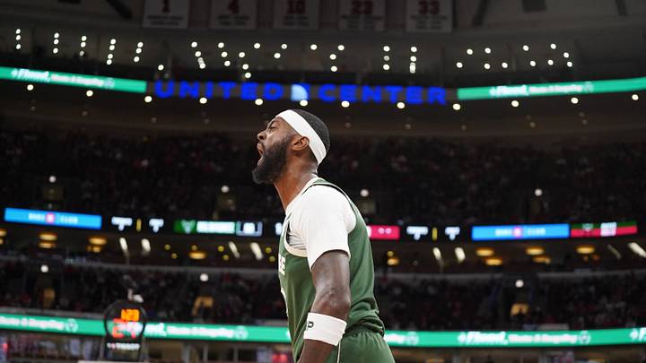 Mar 1, 2026; Chicago, Illinois, USA; Milwaukee Bucks forward Bobby Portis (9) reacts after a three point play against the Chicago Bulls during the second half at United Center. Mandatory Credit: David Banks-Imagn Images Mar 1, 2026; Chicago, Illinois, USA; Milwaukee Bucks forward Bobby Portis (9) reacts after a three point play against the Chicago Bulls during the second half at United Center. Mandatory Credit: David Banks-Imagn Images