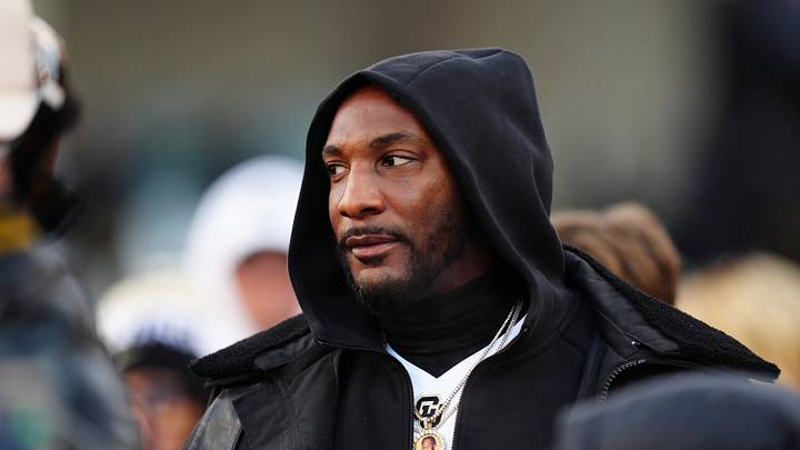 Nov 29, 2024; Boulder, Colorado, USA; Retired American football player Aqib Talib before the game between the Oklahoma State Cowboys against the Colorado Buffaloes at Folsom Field.