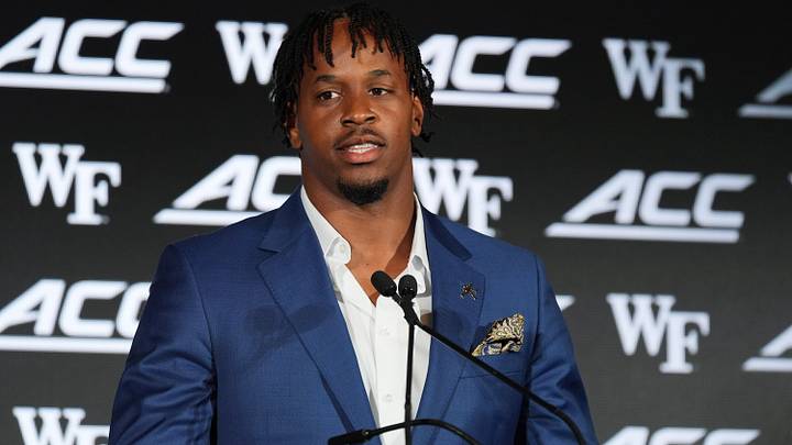 Jul 17, 2026; Charlotte, NC, USA; Wake Forest's defensive lineman Langston Hardy talks with the media during interviews at Hilton Charlotte Uptown. Mandatory Credit: Jim Dedmon-Imagn Images Jul 17, 2026; Charlotte, NC, USA; Wake Forest's defensive lineman Langston Hardy talks with the media during interviews at Hilton Charlotte Uptown. Mandatory Credit: Jim Dedmon-Imagn Images