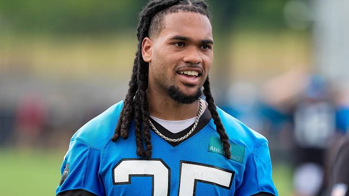 Jun 9, 2026; Charlotte, NC, USA; Carolina Panthers running back Jonathan Brooks (25) walks off the field during the first day of mini camp at Bank of America Stadium practice facility. Mandatory Credit: Jim Dedmon-Imagn Images Jun 9, 2026; Charlotte, NC, USA; Carolina Panthers running back Jonathan Brooks (25) walks off the field during the first day of mini camp at Bank of America Stadium practice facility. Mandatory Credit: Jim Dedmon-Imagn Images