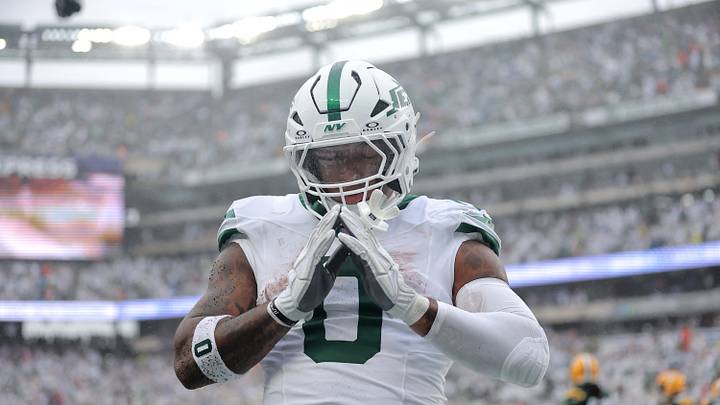 Sep 20, 2026; East Rutherford, New Jersey, USA; New York Jets running back Braelon Allen (0) celebrates scoring a touchdown during the second quarter against the Green Bay Packers at MetLife Stadium. Mandatory Credit: Brad Penner-Imagn Images Sep 20, 2026; East Rutherford, New Jersey, USA; New York Jets running back Braelon Allen (0) celebrates scoring a touchdown during the second quarter against the Green Bay Packers at MetLife Stadium. Mandatory Credit: Brad Penner-Imagn Images