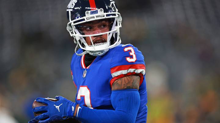 Dec 11, 2023; East Rutherford, New Jersey, USA; New York Giants wide receiver Sterling Shepard (3) warms up before the game against the Green Bay Packers at MetLife Stadium. Mandatory Credit: Vincent Carchietta-USA TODAY Sports Dec 11, 2023; East Rutherford, New Jersey, USA; New York Giants wide receiver Sterling Shepard (3) warms up before the game against the Green Bay Packers at MetLife Stadium. Mandatory Credit: Vincent Carchietta-USA TODAY Sports