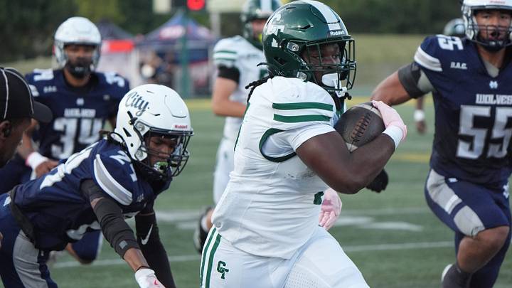 Cass Tech RB Julian Taylor (7) runs for a touchdown against Michigan City during the first half of the Amazon Prep Kickoff Classic at Wayne State University in Detroit, Friday, August 28, 2026. Cass Tech RB Julian Taylor (7) runs for a touchdown against Michigan City during the first half of the Amazon Prep Kickoff Classic at Wayne State University in Detroit, Friday, August 28, 2026.