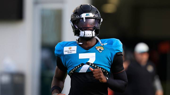 Jacksonville Jaguars wide receiver Brian Thomas Jr. (7) runs on the field during the sixth day of NFL training camp at the Miller Electric Center on Tuesday, Aug. 4, 2026, in Jacksonville, Fla. Jacksonville Jaguars wide receiver Brian Thomas Jr. (7) runs on the field during the sixth day of NFL training camp at the Miller Electric Center on Tuesday, Aug. 4, 2026, in Jacksonville, Fla.