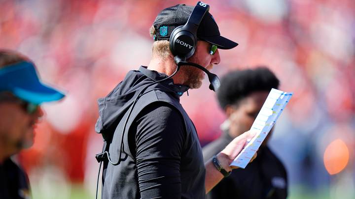 Sep 20, 2026; Denver, Colorado, USA; Jacksonville Jaguars head coach Liam Coen on the sidelines against the Denver Broncos during the first half at Empower Field at Mile High. Mandatory Credit: Ron Chenoy-Imagn Images Sep 20, 2026; Denver, Colorado, USA; Jacksonville Jaguars head coach Liam Coen on the sidelines against the Denver Broncos during the first half at Empower Field at Mile High. Mandatory Credit: Ron Chenoy-Imagn Images