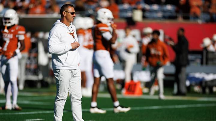 Dec 31, 2025; Orlando, FL, USA; Texas Longhorns head coach Steve Sarkisian looks on before a game against the Michigan Wolverines at Camping World Stadium. Mandatory Credit: Matt Pendleton-Imagn Images Dec 31, 2025; Orlando, FL, USA; Texas Longhorns head coach Steve Sarkisian looks on before a game against the Michigan Wolverines at Camping World Stadium. Mandatory Credit: Matt Pendleton-Imagn Images