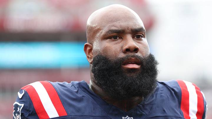 Nov 9, 2025; Tampa, Florida, USA; New England Patriots offensive tackle Morgan Moses (76) warms up before a game against the Tampa Bay Buccaneers at Raymond James Stadium. Mandatory Credit: Nathan Ray Seebeck-Imagn Images Nov 9, 2025; Tampa, Florida, USA; New England Patriots offensive tackle Morgan Moses (76) warms up before a game against the Tampa Bay Buccaneers at Raymond James Stadium. Mandatory Credit: Nathan Ray Seebeck-Imagn Images