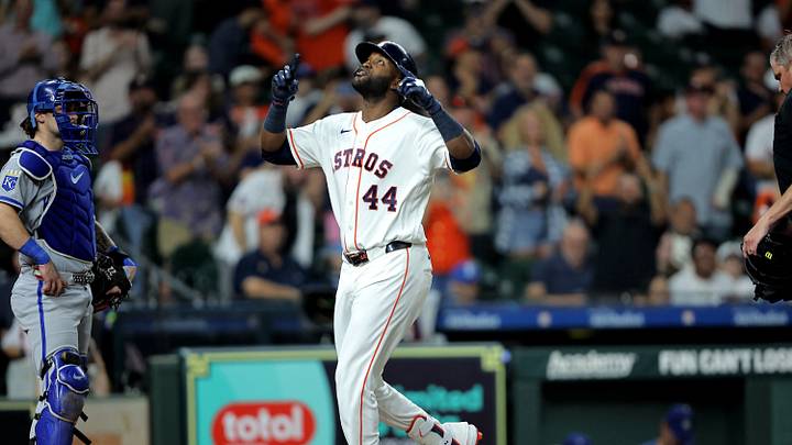Houston Astros designated hitter Yordan Alvarez is a great prop target on Sunday. Houston Astros designated hitter Yordan Alvarez is a great prop target on Sunday.