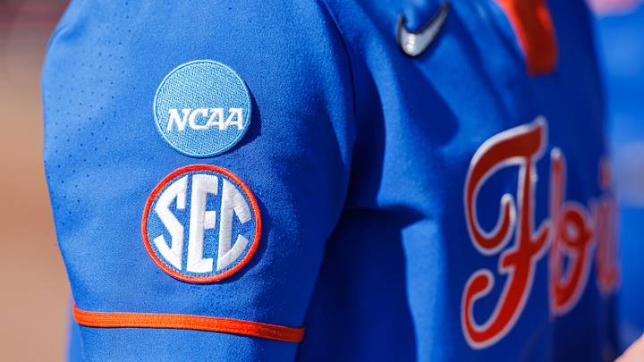 May 16, 2026; Gainesville, FL, USA; A general view of the NCAA and SEC logos on a Florida Gators jersey before the game against the Georgia Tech Yellow Jackets at Katie Seashole Pressly Stadium. Mandatory Credit: Matt Pendleton-Imagn Images May 16, 2026; Gainesville, FL, USA; A general view of the NCAA and SEC logos on a Florida Gators jersey before the game against the Georgia Tech Yellow Jackets at Katie Seashole Pressly Stadium. Mandatory Credit: Matt Pendleton-Imagn Images