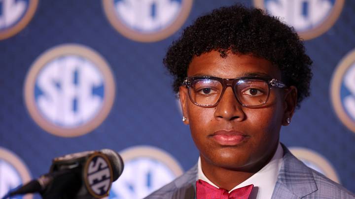 Ole Miss Rebels quarterback Trinidad Chambliss speaks to the press during SEC Football Kickoff Media Day Ole Miss Rebels quarterback Trinidad Chambliss speaks to the press during SEC Football Kickoff Media Day