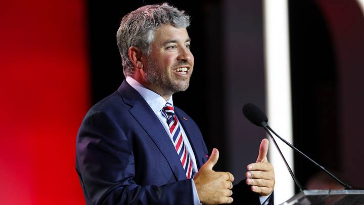 Jul 22, 2026; Tampa, FL, USA; Ole Miss Rebels head coach Pete Golding speaks to the press during SEC Football Kickoff Media Day at the Tampa Marriott. Mandatory Credit: Nathan Ray Seebeck-Imagn Images Jul 22, 2026; Tampa, FL, USA; Ole Miss Rebels head coach Pete Golding speaks to the press during SEC Football Kickoff Media Day at the Tampa Marriott. Mandatory Credit: Nathan Ray Seebeck-Imagn Images