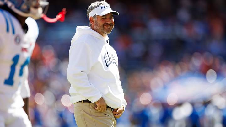 Mississippi Rebels head coach Pete Golding smiles before a game against the Florida Gators at Ben Hill Griffin Stadium. Mandatory Credit: Matt Pendleton-Imagn Images Mississippi Rebels head coach Pete Golding smiles before a game against the Florida Gators at Ben Hill Griffin Stadium. Mandatory Credit: Matt Pendleton-Imagn Images