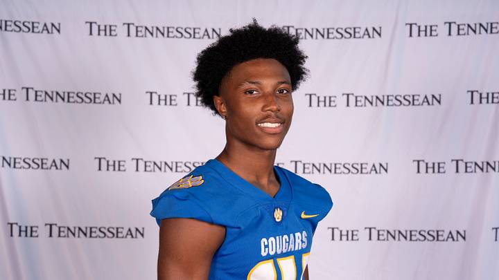 Goodpasture’s Brandon Leavell (14) during Tennessee Titans high school football media day at Nissan Stadium Monday, July 13, 2026. Goodpasture’s Brandon Leavell (14) during Tennessee Titans high school football media day at Nissan Stadium Monday, July 13, 2026.