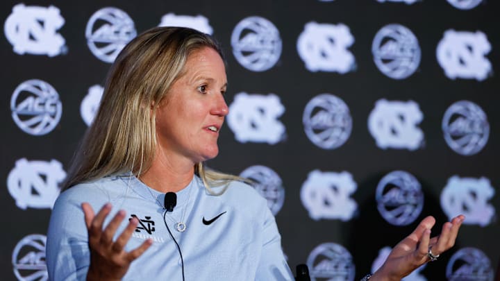 North Carolina head coach Courtney Banghart at the 2025 ACC Tipoff North Carolina head coach Courtney Banghart at the 2025 ACC Tipoff