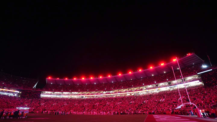 Nov 4, 2023; Tuscaloosa, Alabama, USA; The Alabama Crimson Tide and the LSU Tigers game during the second half at Bryant-Denny Stadium. Mandatory Credit: John David Mercer-USA TODAY Sports