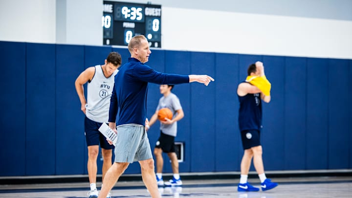 Kevin Young at BYU basketball practice Kevin Young at BYU basketball practice