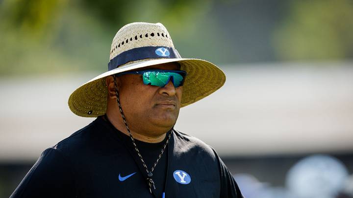 BYU head coach Kalani Sitake at BYU Football Fall Camp BYU head coach Kalani Sitake at BYU Football Fall Camp