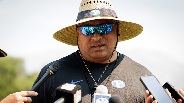 BYU head coach Kalani Sitake at Fall Camp BYU head coach Kalani Sitake at Fall Camp