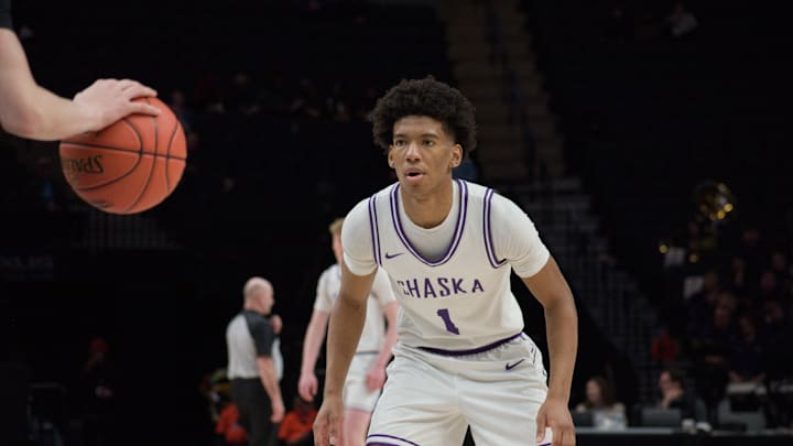 Chaska junior guard Tyler Forrest in the 2026 MSHSL boys basketball state tournament Chaska junior guard Tyler Forrest in the 2026 MSHSL boys basketball state tournament