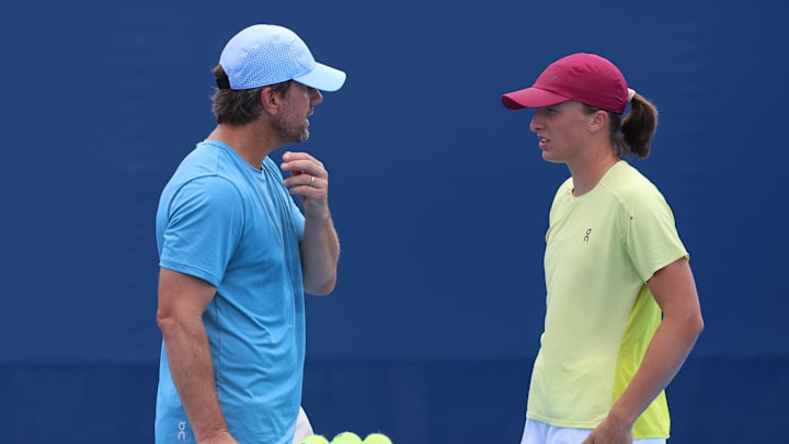 Wim Fissette and Iga Swiatek worked on her game during the month of February. Wim Fissette and Iga Swiatek worked on her game during the month of February.