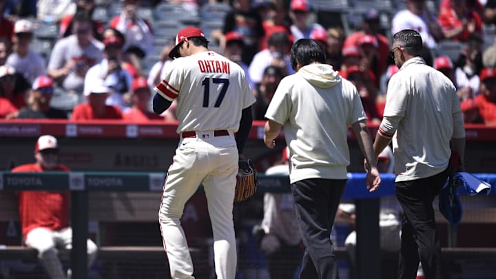 Aug 23, 2023; Anaheim, California, USA; Los Angeles Angels starting pitcher Shohei Ohtani (17)