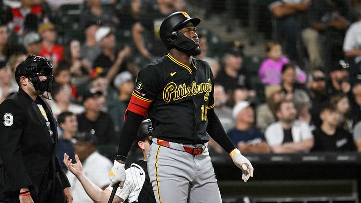 Sep 10, 2026; Chicago, Illinois, USA;  Pittsburgh Pirates center fielder Oneil Cruz (15) watches his home run during the fourth inning against the Chicago White Sox at Rate Field.  Mandatory Credit: Matt Marton-Imagn Images