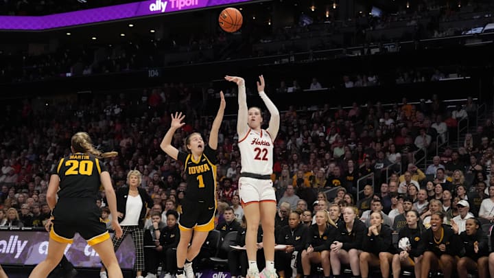 Nov 9, 2023; Charlotte, North Carolina, USA; Virginia Tech Hokies guard Cayla King (22) shoots a