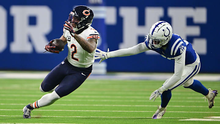 DJ Moore was just one of many gains the Bears realized from their massive March, 2023 trade with Carolina, this week's opponent. DJ Moore was just one of many gains the Bears realized from their massive March, 2023 trade with Carolina, this week's opponent.