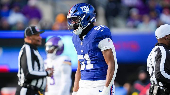 New York Giants linebacker Abdul Carter (51) celebrates after a play during a game against the Minnesota Vikings at MetLife Stadium, Dec 21, 2025, East Rutherford, NJ, USA New York Giants linebacker Abdul Carter (51) celebrates after a play during a game against the Minnesota Vikings at MetLife Stadium, Dec 21, 2025, East Rutherford, NJ, USA