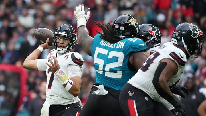 Oct 18, 2026; London, ENG; Houston Texans quarterback C.J. Stroud (7) throws the ball during the second half against the Jacksonville Jaguars at Wembley Stadium. Mandatory Credit: Kirby Lee-Imagn Images Oct 18, 2026; London, ENG; Houston Texans quarterback C.J. Stroud (7) throws the ball during the second half against the Jacksonville Jaguars at Wembley Stadium. Mandatory Credit: Kirby Lee-Imagn Images
