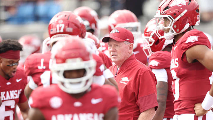 Arkansas handed the interim head coach job to offensive coordinator Bobby Petrino after firing Sam Pittman on Sunday.