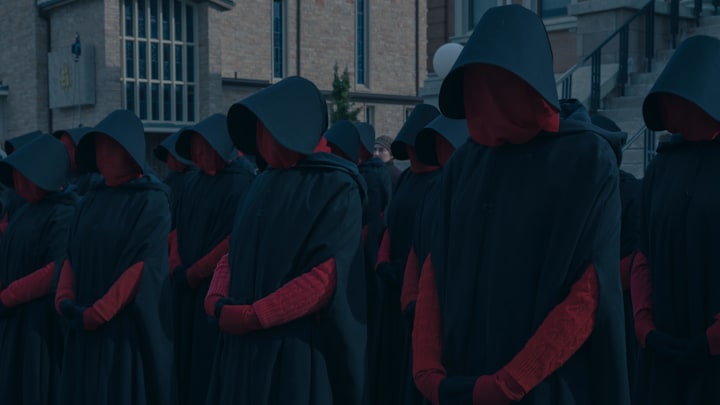The Handmaid’s Tale -- “Ballet” - Episode 502 -- June struggles to move on with her life in Toronto. Serena plans an elaborate memorial. Aunt Lydia and Janine prepare Esther for her first posting as a Handmaid. (Photo by: Sophie Giraud/Hulu)