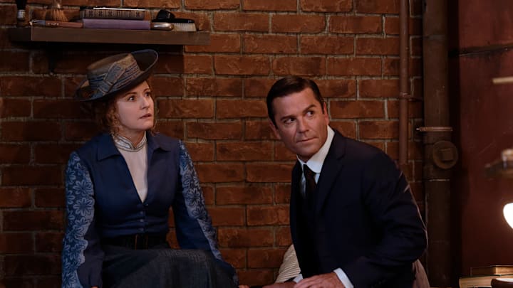 Yannick Bisson as William Murdoch, Helene Joy as Julia Ogden- Murdoch Mysteries_ Season 14, Episode 3 - Photo Credit: Darren Goldstein/AcornTV