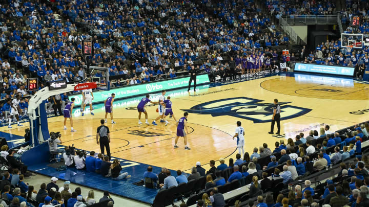 Nov 7, 2022; Omaha, Nebraska, USA; General view of the arena during the second half of the game between the Creighton Bluejays and the St. Thomas - Minnesota Tommies at CHI Health Center Omaha. Mandatory Credit: Steven Branscombe-USA TODAY Sports Nov 7, 2022; Omaha, Nebraska, USA; General view of the arena during the second half of the game between the Creighton Bluejays and the St. Thomas - Minnesota Tommies at CHI Health Center Omaha. Mandatory Credit: Steven Branscombe-USA TODAY Sports
