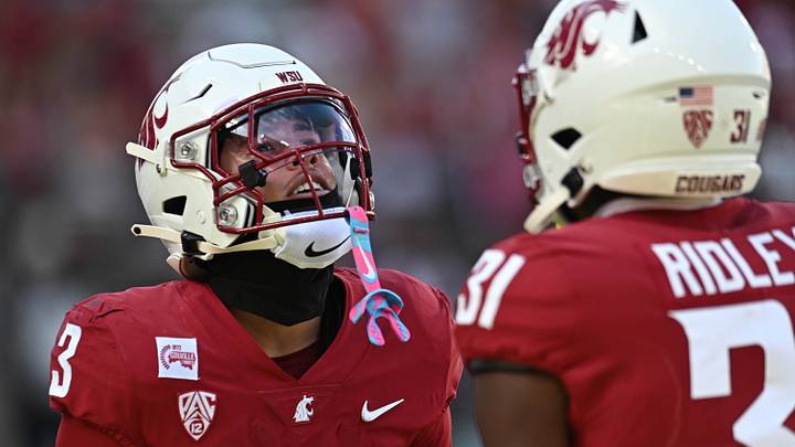 Washington State Cougars running back Maxwell Woods (3). Washington State Cougars running back Maxwell Woods (3).